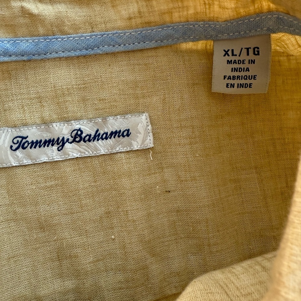 Tommy Bahama Tan Lyocell Linen Blend Resort Shirt | Men’s XL - Picture 7 of 9